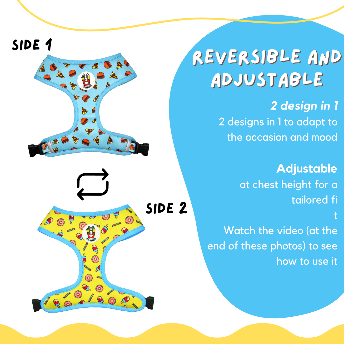 Duo Reversible Harness - Food Lover