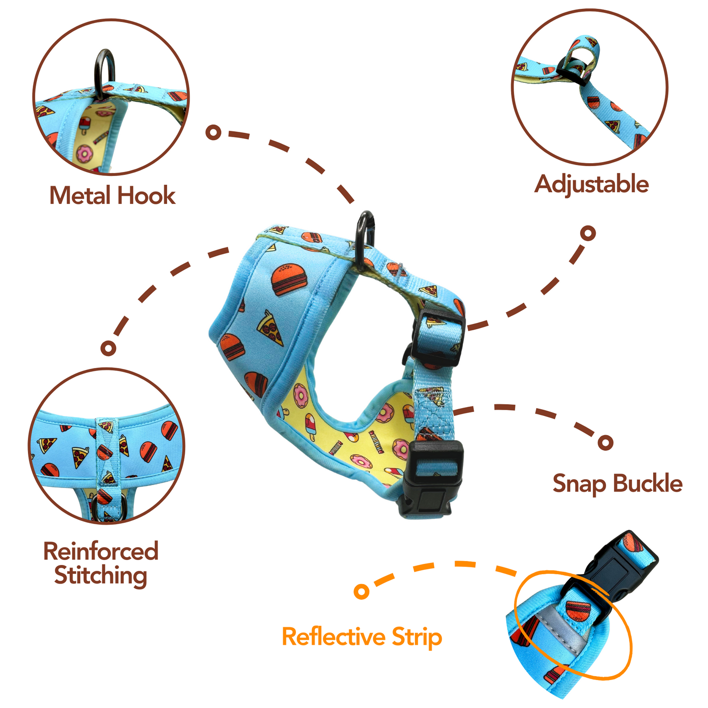 Duo Reversible Harness - Food Lover