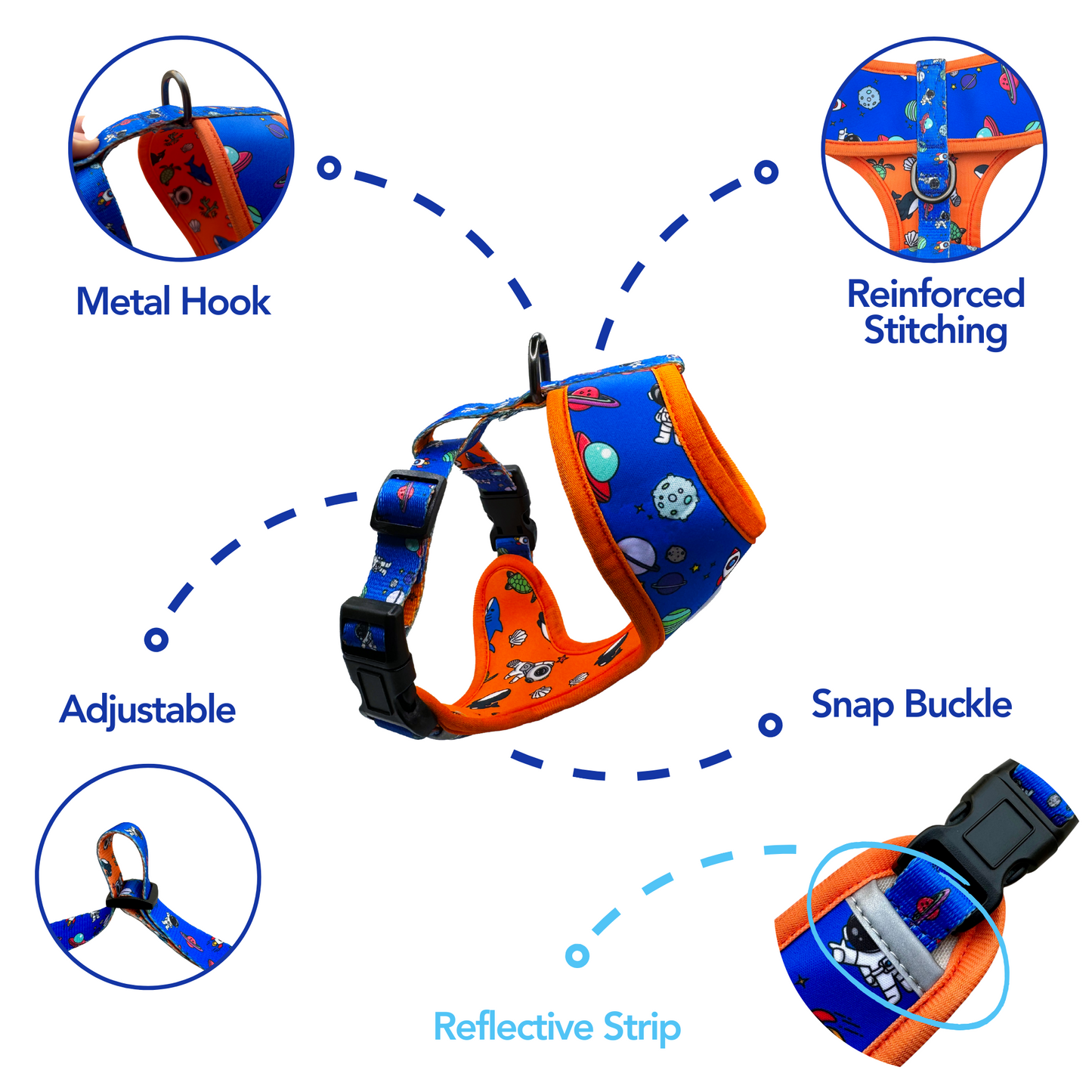 Duo Reversible Harness - Sea and Space